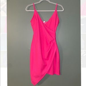 Asymmetrical pink tank dress